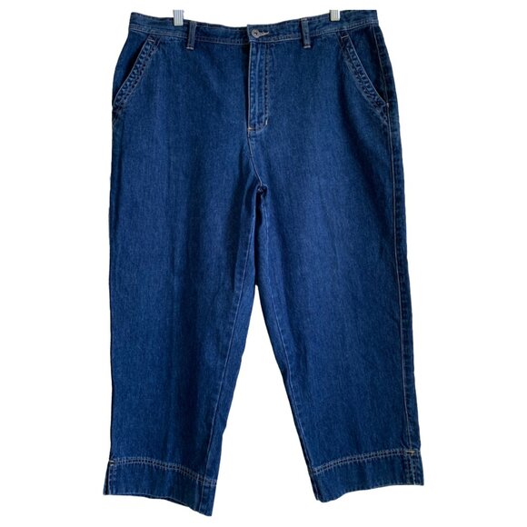 Liz Claiborne Denim - LIZ CLAIBORNE Womens' High Rise Cropped Trouser Denim Jeans SZ 16